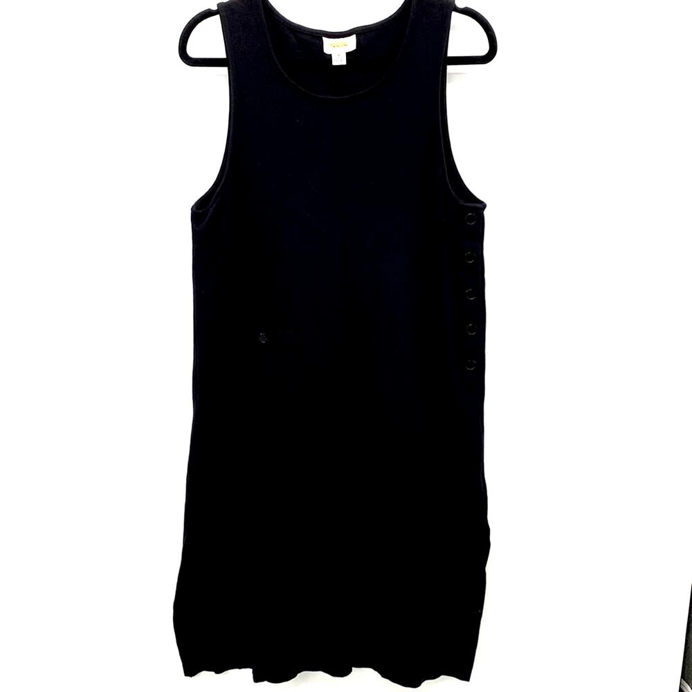 TALBOTS Black Button Side Stretchy Jumper Small